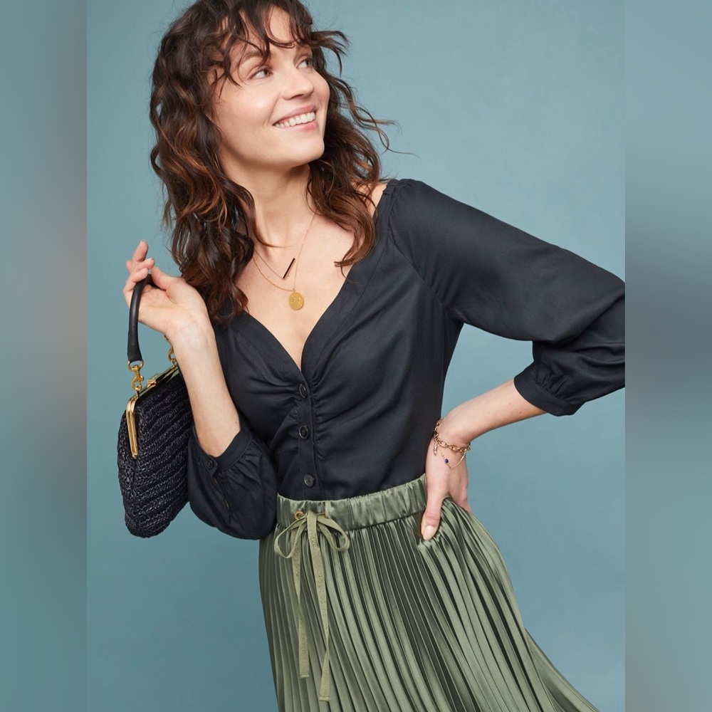 MAUVE Black Merrill Blouse